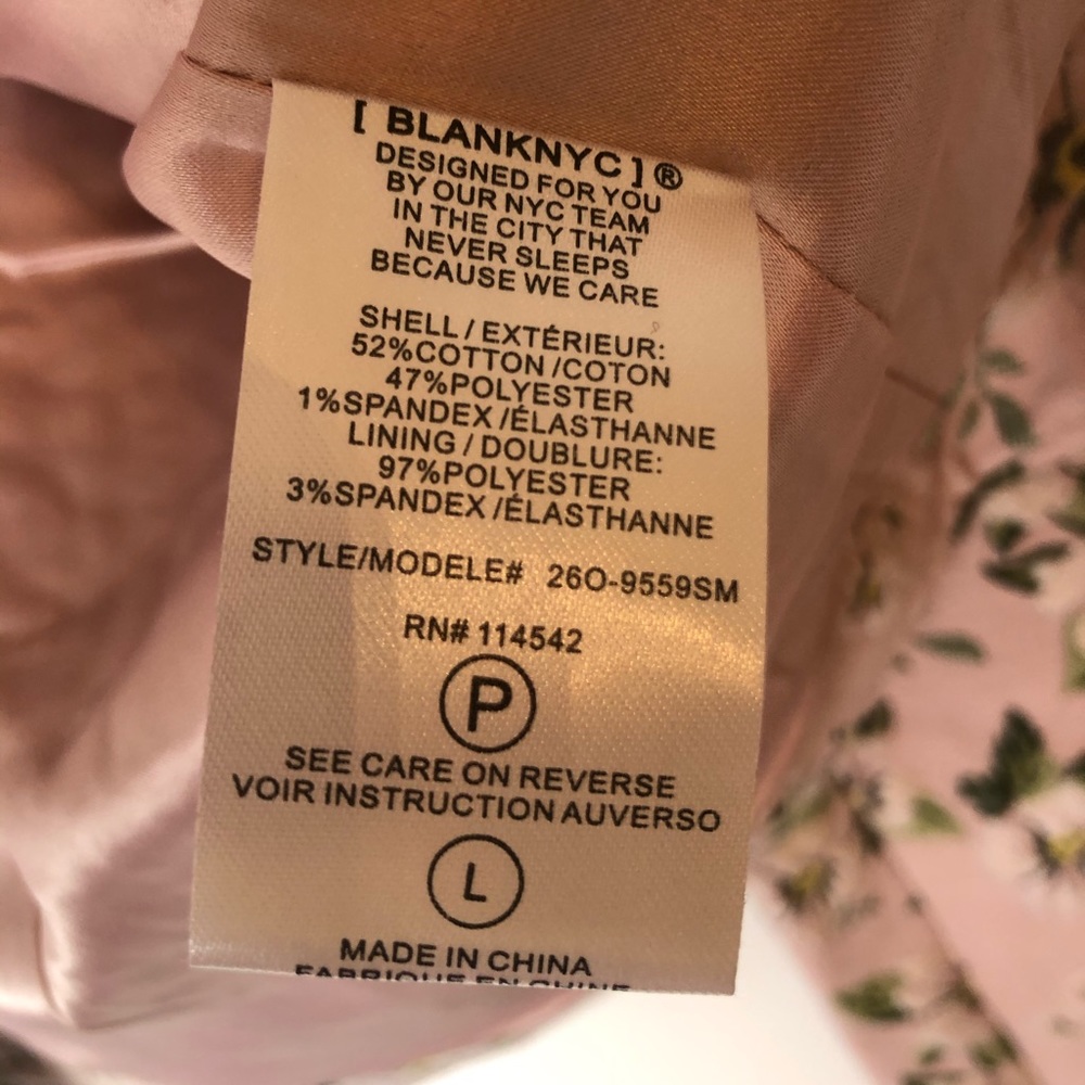 Blank NYC wild flowers blush jacket NWT large - Picture 8 of 8